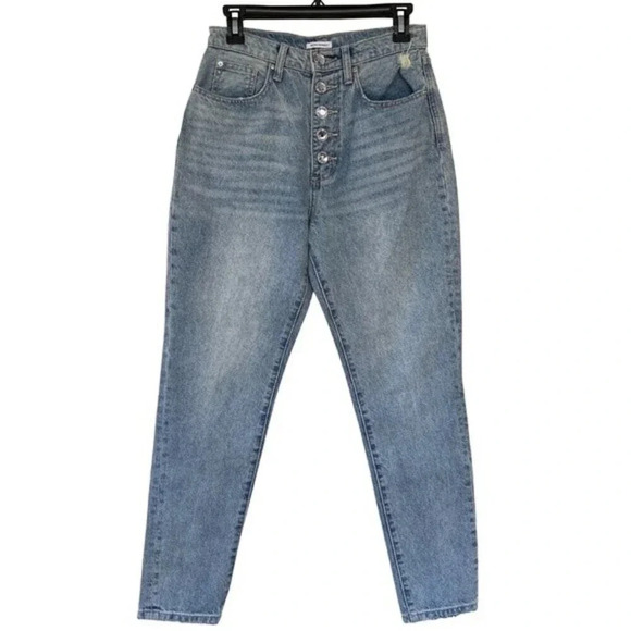 NEW, WEWOREWHAT, The Danielle Crystal High Rise Straight Jeans - Picture 2 of 8